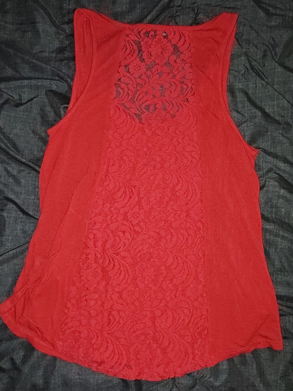 Ambiance Red Lace-Back Tank Top